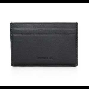 Tiffany & Co. Black Leather Card Holder Wallet